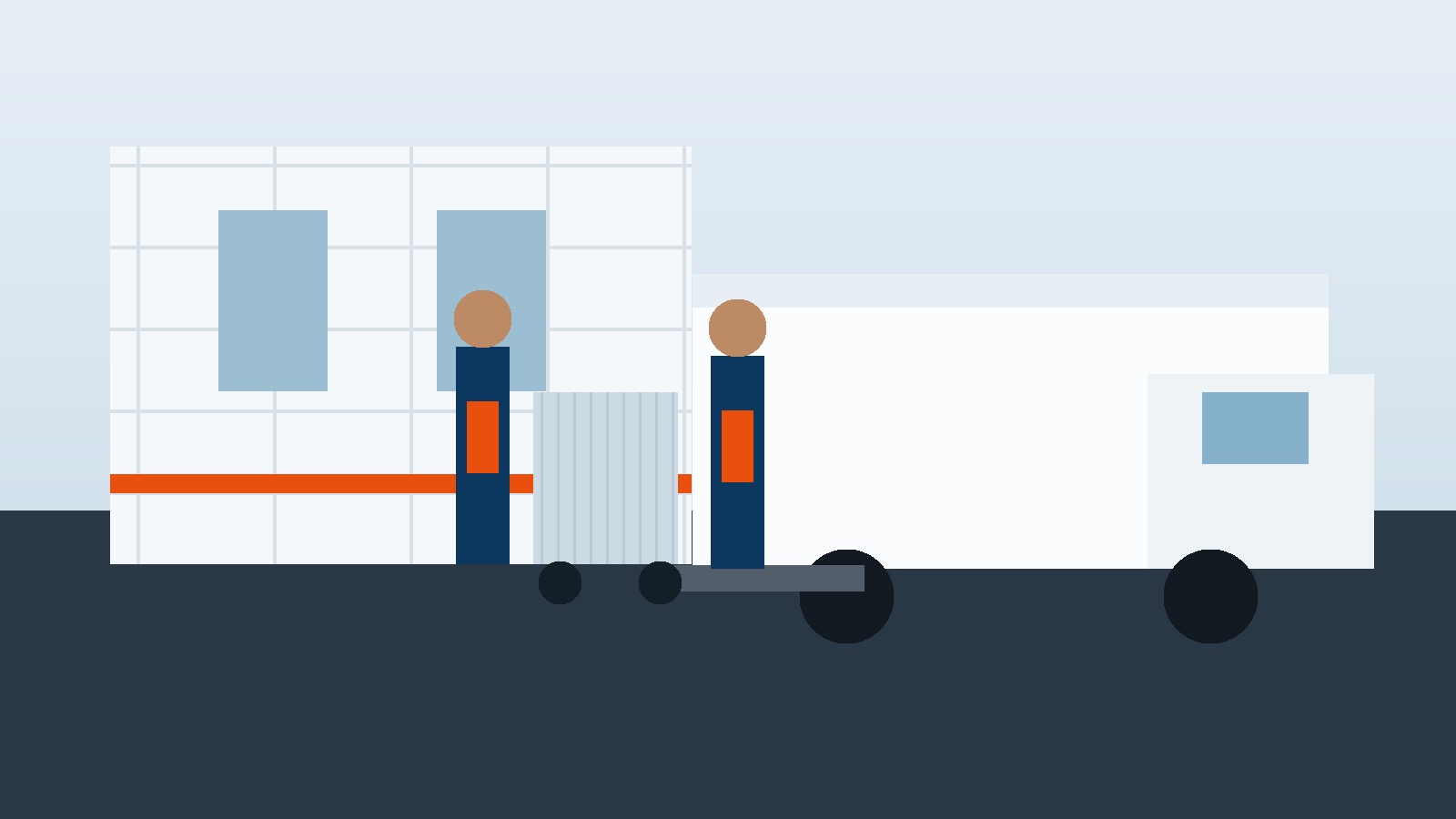Medical equipment delivery crew transporting healthcare equipment in Florida