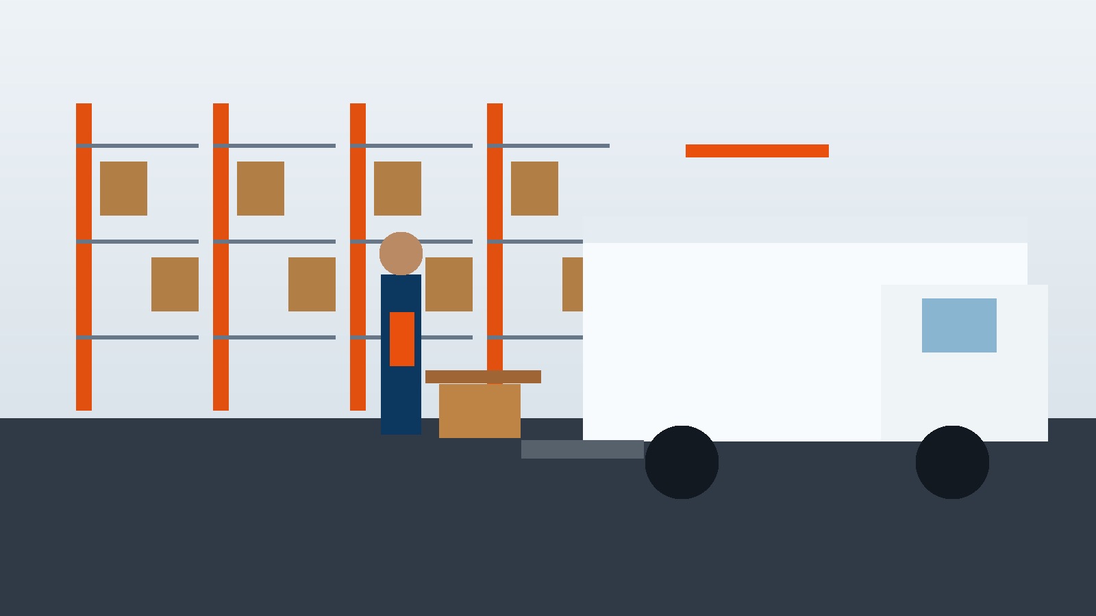 Retail delivery service in Florida with warehouse inventory and box truck logistics